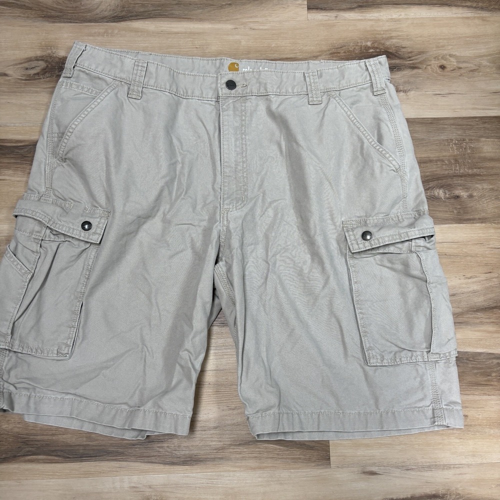 Carhartt Cargo Shorts 42 Relaxed Fit Canvas Work Utility Tan Khaki 100277 232